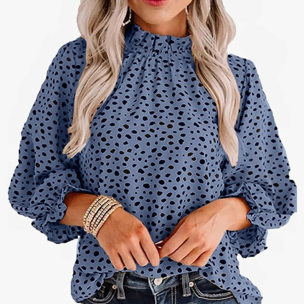 Avanoca Womens Leopard Print Blouse - Size Small